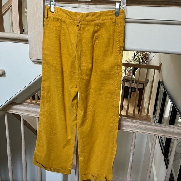 Homeward Ilaria Linen Pants in Savana Yellow M NWOT - Picture 7 of 10
